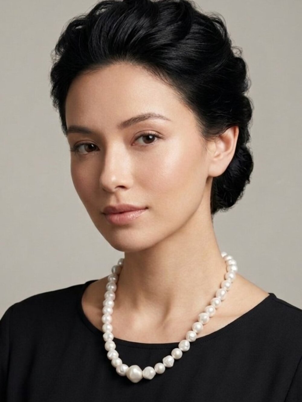 Chunky Modern Faux Pearl Necklace